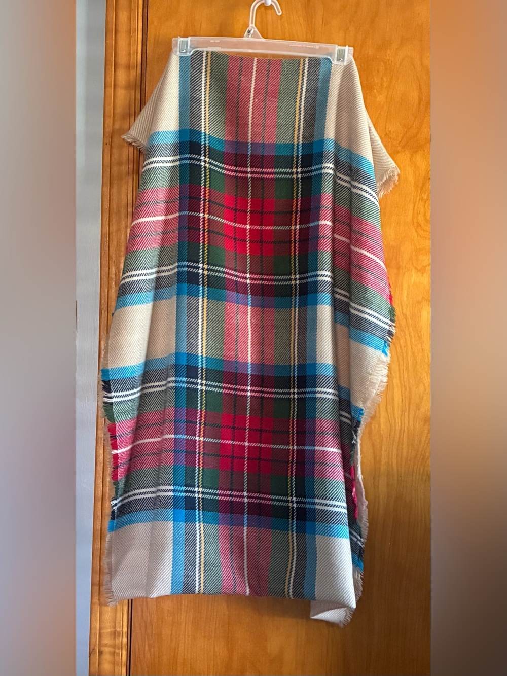 Plaid Infinity Blanket Scarf in Red, Blue, Green